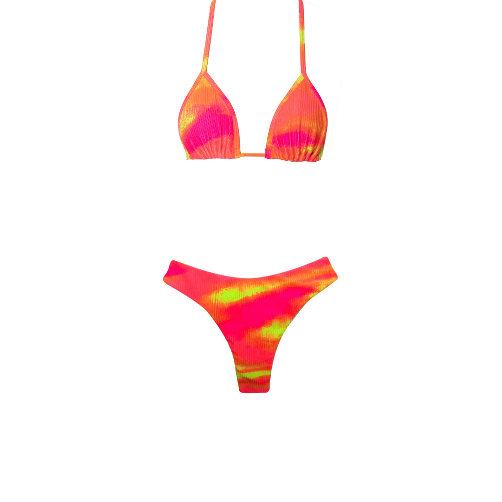 CONJUNTO CORTININHA E ASA DELTA FIO DUPLO TEXTURIZADO TIE DYE HOT