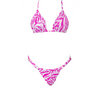 CONJUNTO CORTININA E MINI TANGA FIVELA ZEBRA FÚCSIA