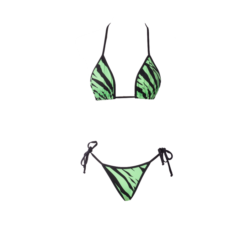 CONJUNTO VIÉS CORTININHA E LACINHO ZEBRA VERDE