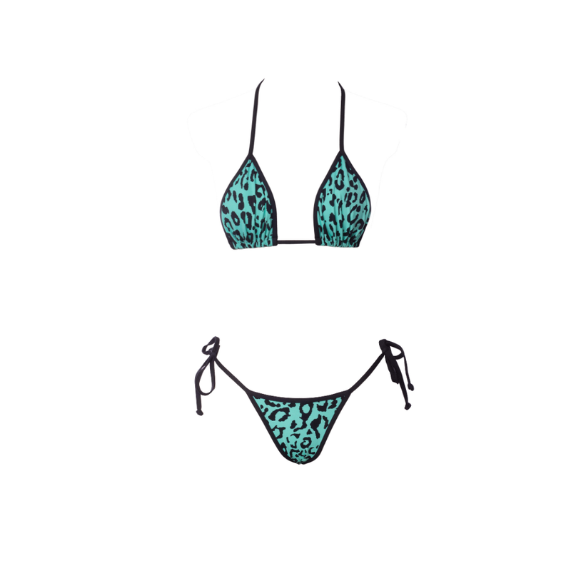 CONJUNTO VIÉS CORTININHA E LACINHO ONÇA VERDE ÁGUA