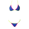 CONJUNTO MINIKINI TOP FIXO ARGOLA E MINI FITA REGULAGEM COLOR BLOCK AZUL