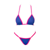 CONJUNTO CORTININHA E MINI TANGA REGULAGEM AZUL COM ROSA
