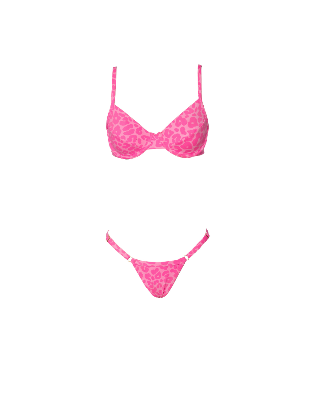 CONJUNTO TOP COM ARO REGULAGEM E MINI FIVELA ONÇA ROSA