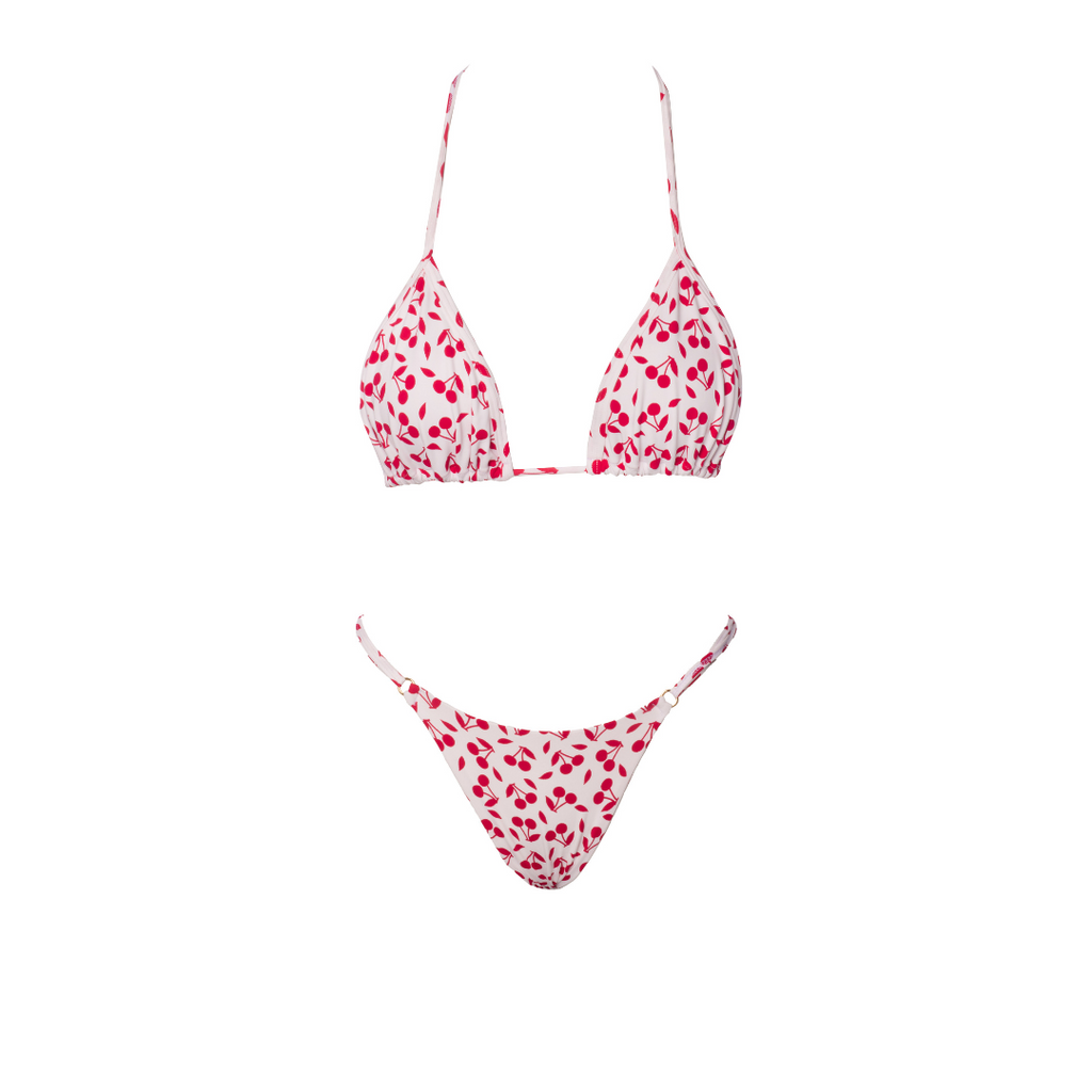 CONJUNTO CORTININHA E MINI TANGA DUPLA REGULAGEM CEREJA