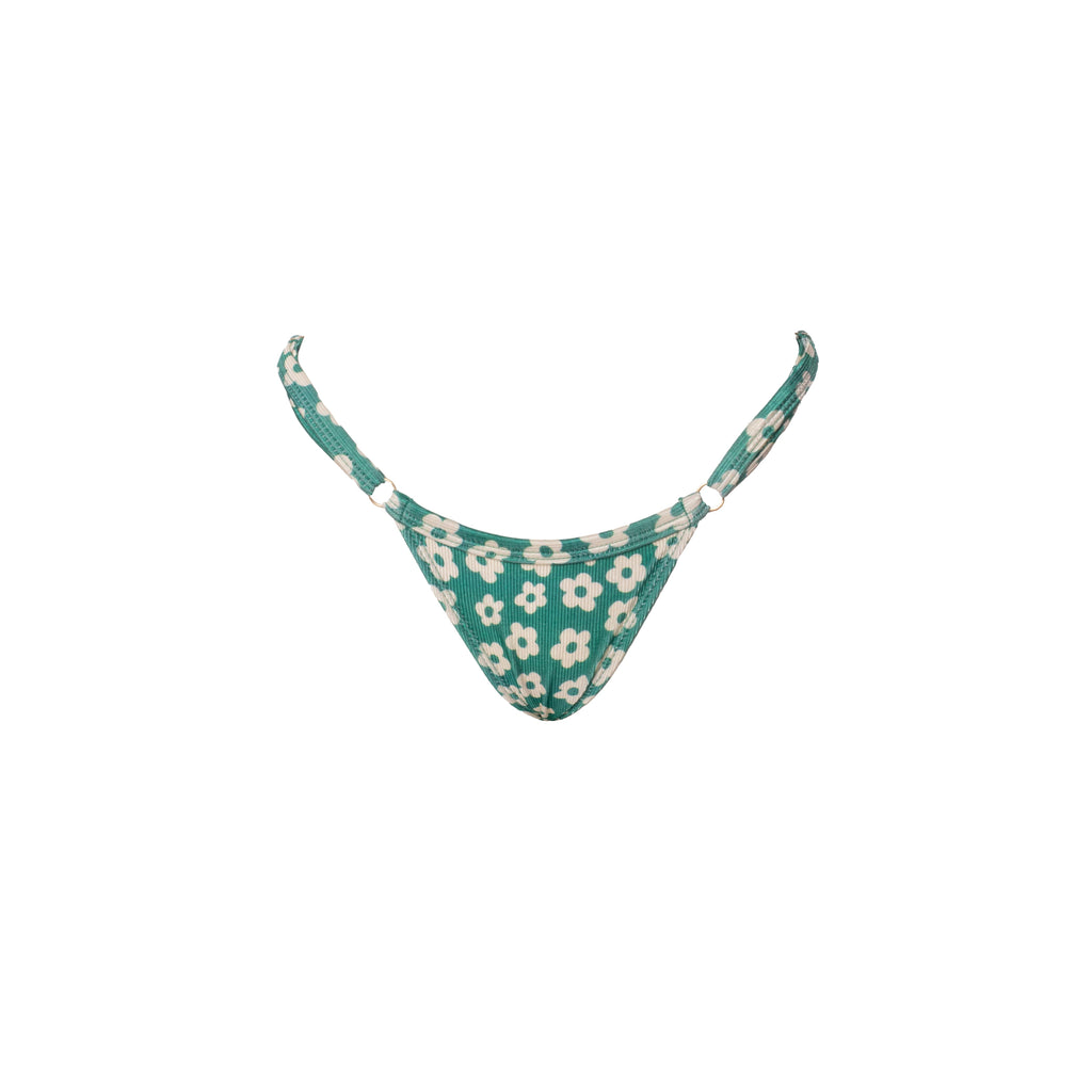 CALCINHA MINI TANGA FIVELA FLORES POP VERDE