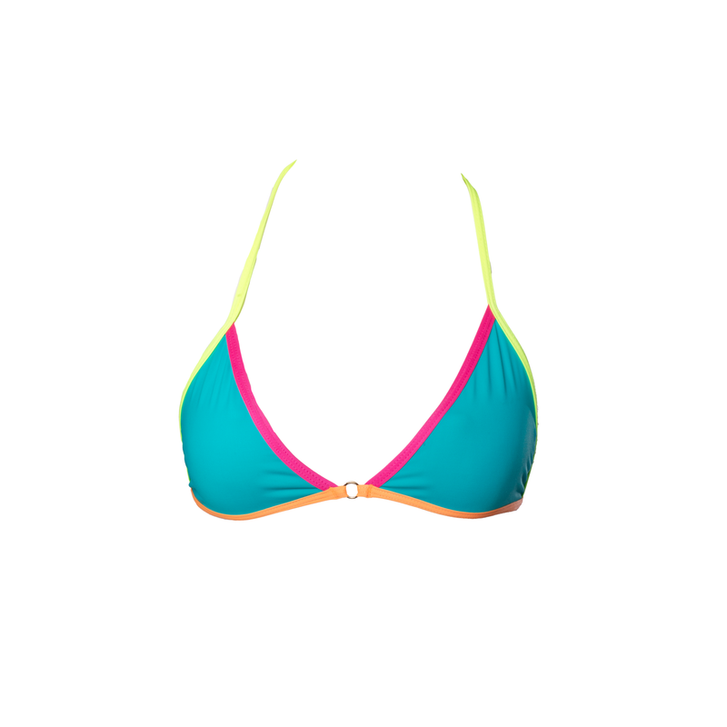 TOP FIXO ARGOLA COLOR BLOCK JADE COM ROSA