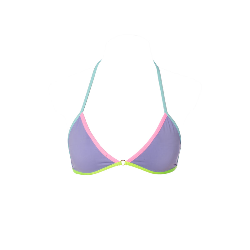 CONJUNTO TOP FIXO ARGOLA E MINI TANGA REGULAGEM LILÁS COLORES