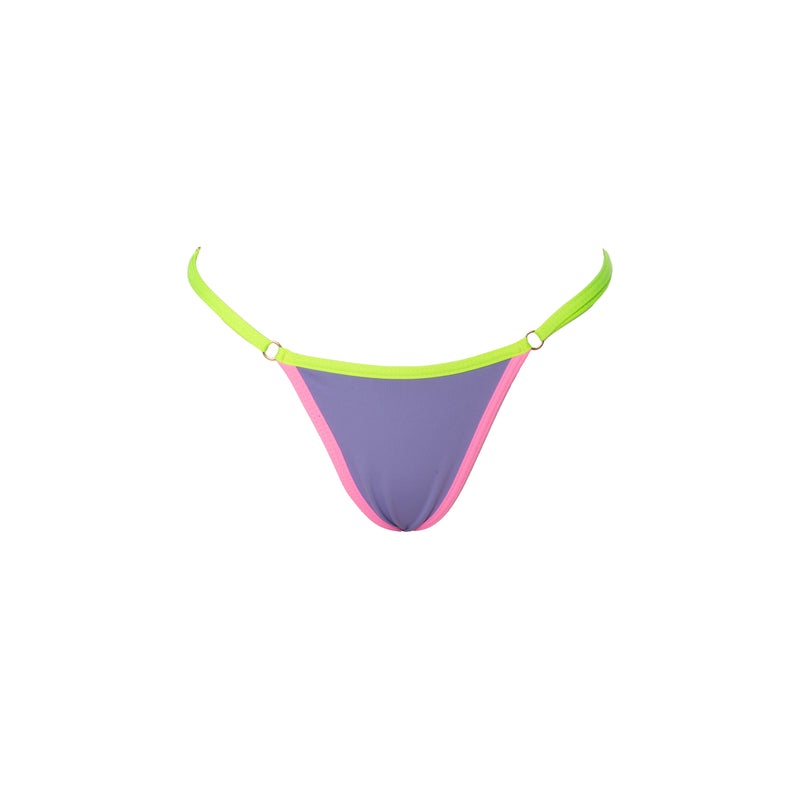 CONJUNTO TOP FIXO ARGOLA E MINI TANGA REGULAGEM LILÁS COLORES