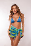 SAIA LENÇO TULE TIE DYE AZUL COM VERDE