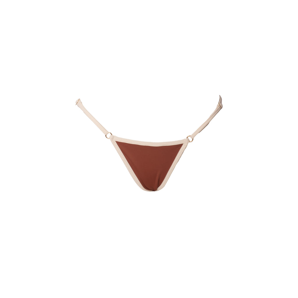 MINI FITA REGULAGEM CHOCO COM VIÉS CANELADO OFF WHITE