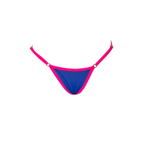 CONJUNTO CORTININHA E MINI TANGA REGULAGEM AZUL COM ROSA