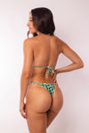 CALCINHA MINI TANGA FIVELA FLORES POP VERDE