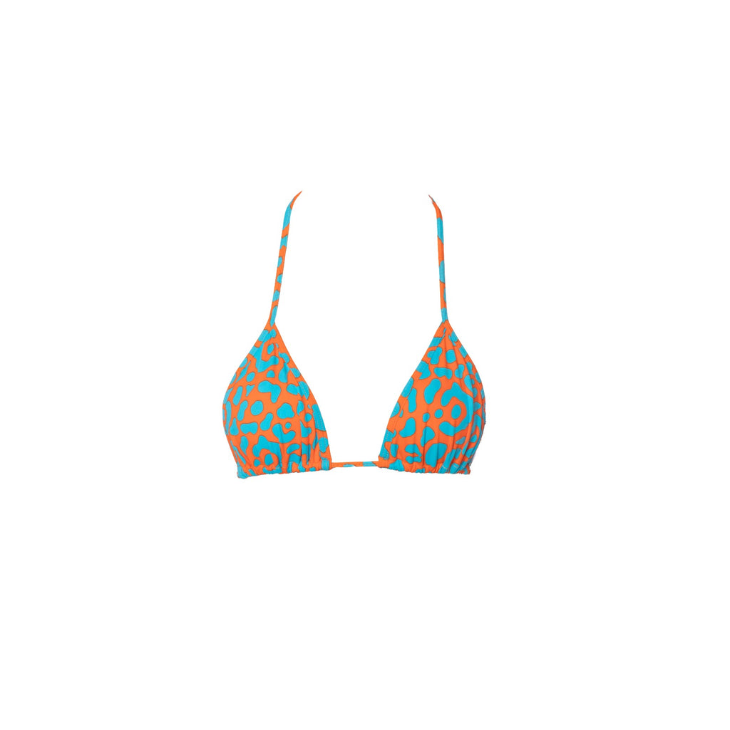 CORTININHA ONÇA LARANJA COM AZUL