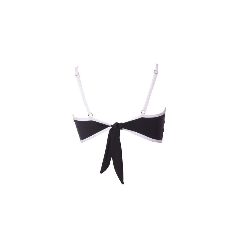 TOP FLAT PRETO COM VIÉS BRANCO