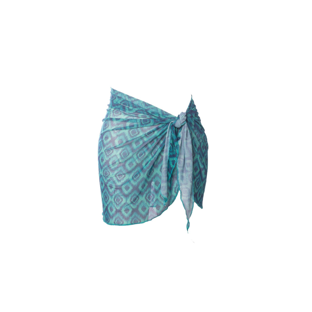 SAIA LENÇO TULE ÉTNICO AZUL