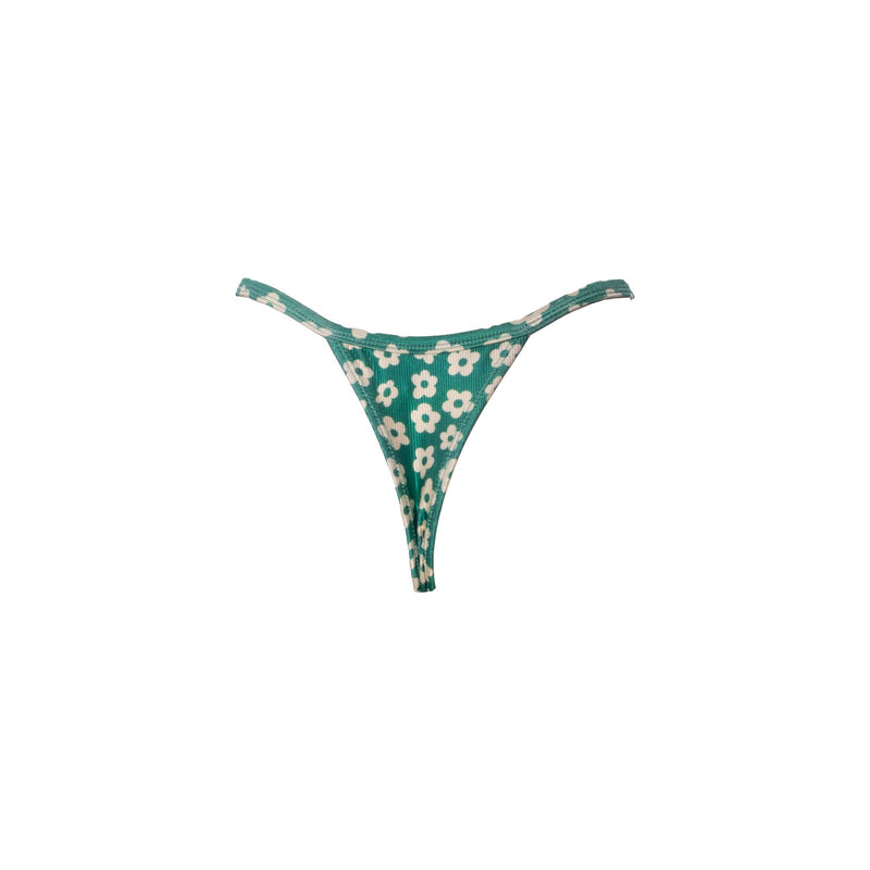 CALCINHA MINI TANGA FIVELA FLORES POP VERDE