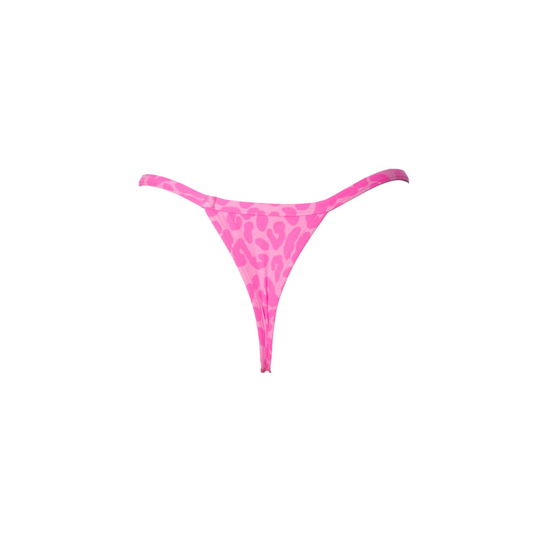 CONJUNTO CORTININA E MINI TANGA ONÇA ROSA