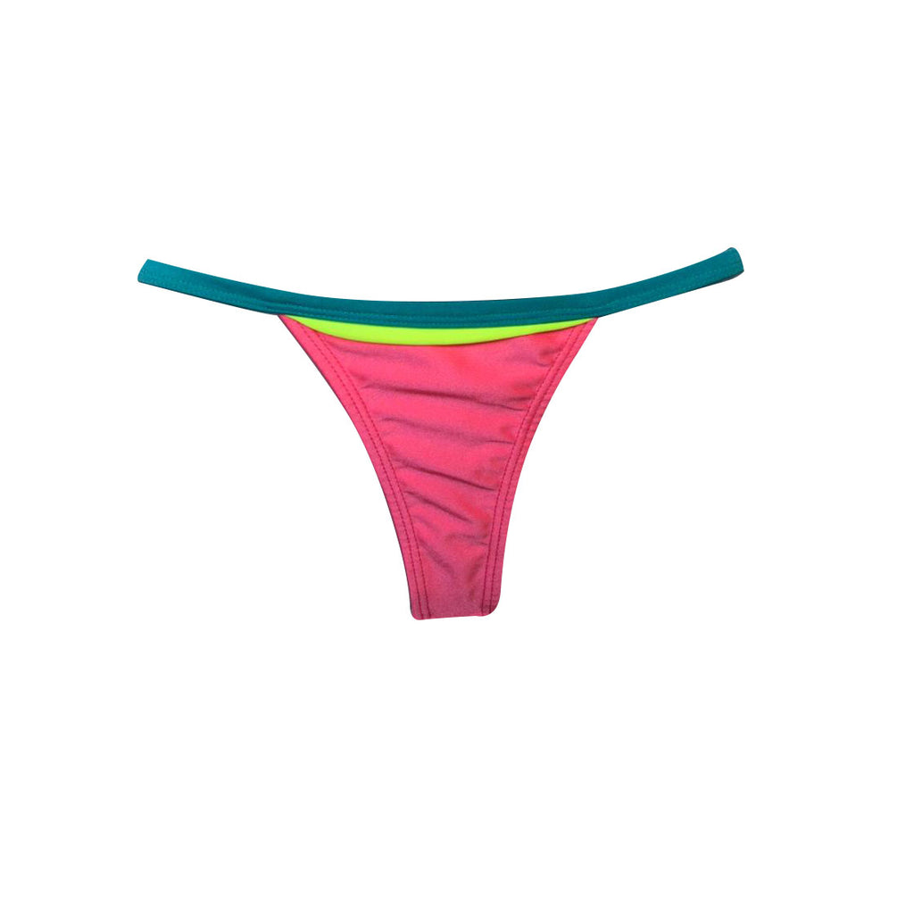 MINI TANGA COLOR BLOCK ROSA CORAL