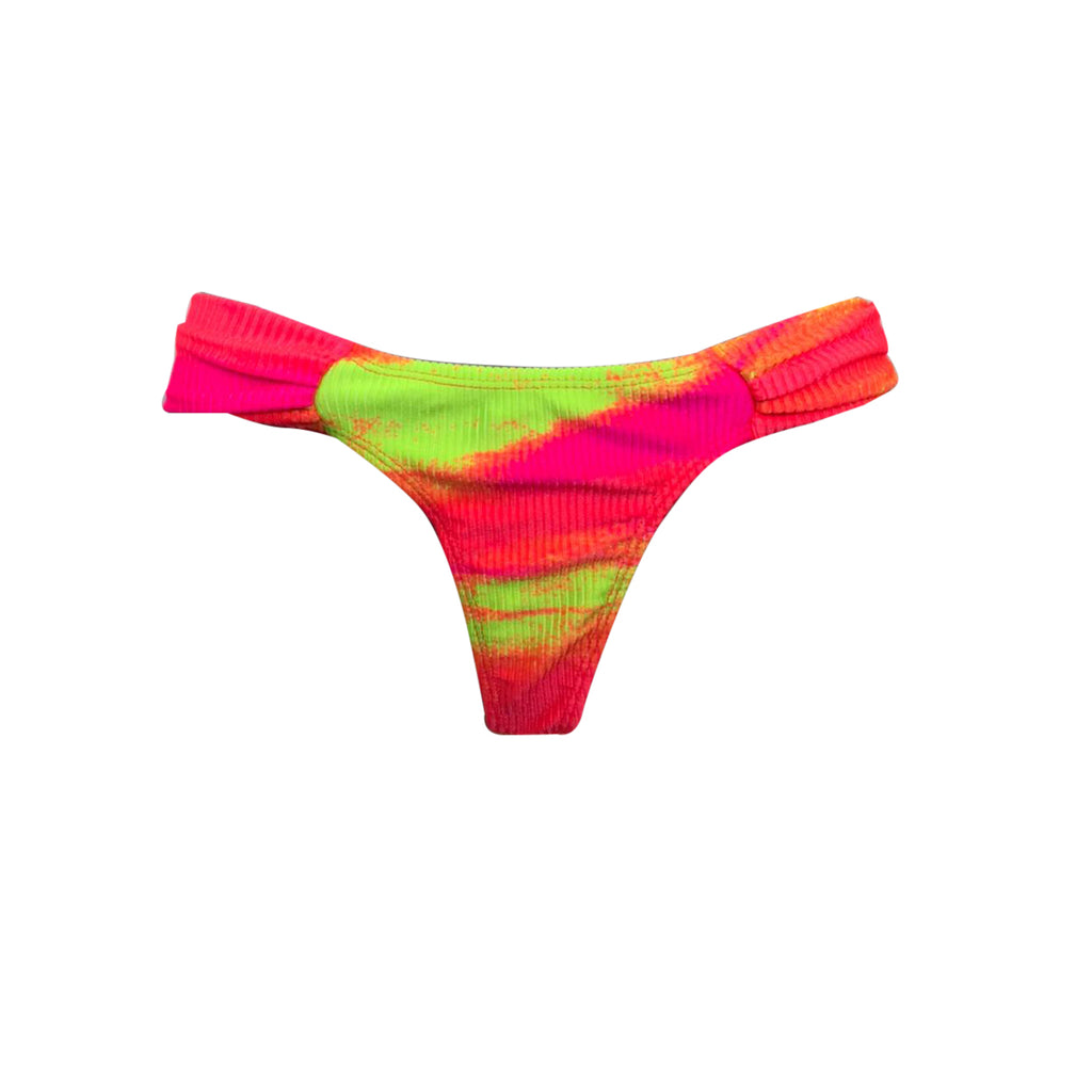 BORBOLETA FIO DUPLO TEXTURIZADO TIE DYE NEON HOT