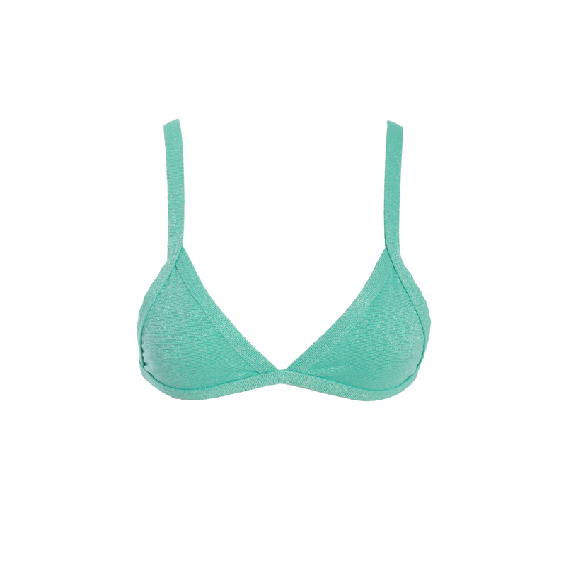 TOP ZOE VIÉS LUREX VERDE ÁGUA