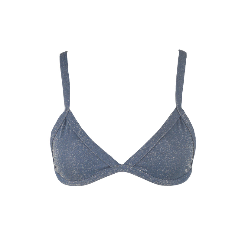 TOP ZOE VIÉS LUREX AZUL MARINHO